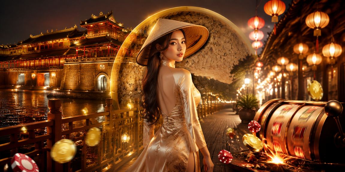 Cảnh đặt cược thể thao tại Huế với nón lá đặc trưng và thiết bị di động