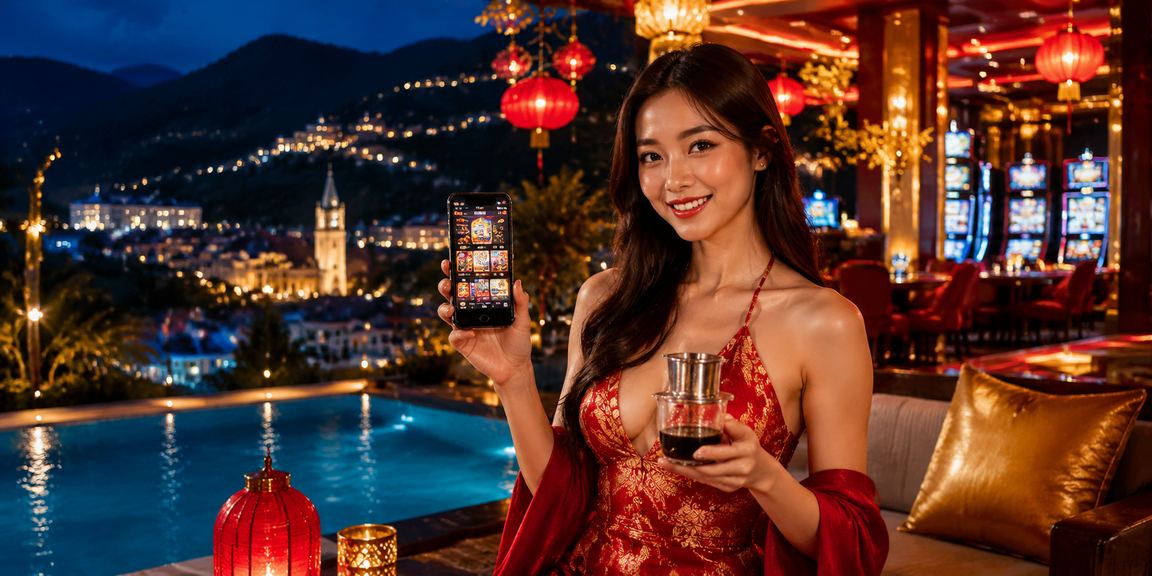 Người dùng truy cập ứng dụng cá cược tại quán cà phê Sapa trong không khí sương mù buổi sáng